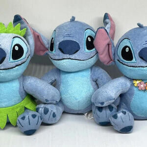 Lilo and Stitch 7” Plush Hawaiian Hula Flower Lei Just Play Disney LOT‎ of 3